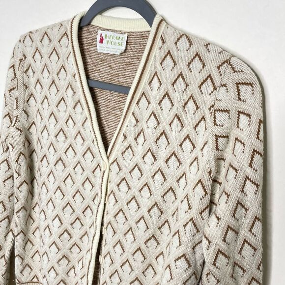 VINTAGE Herald House Art Deco Look Cardigan Sweater sz. S #AQ - Picture 1 of 6